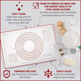 Non-Stick Silicone Baking Mat Rolling Cake Dough Scale Pastry Clay Fondant Sheet - Red 40*30cm