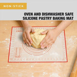 Non-Stick Silicone Baking Mat Rolling Cake Dough Scale Pastry Clay Fondant Sheet - Red 40*30cm