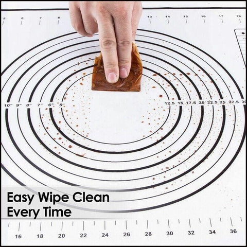 Non-Stick Silicone Baking Mat Rolling Cake Dough Scale Pastry Clay Fondant Sheet - Red 40*30cm