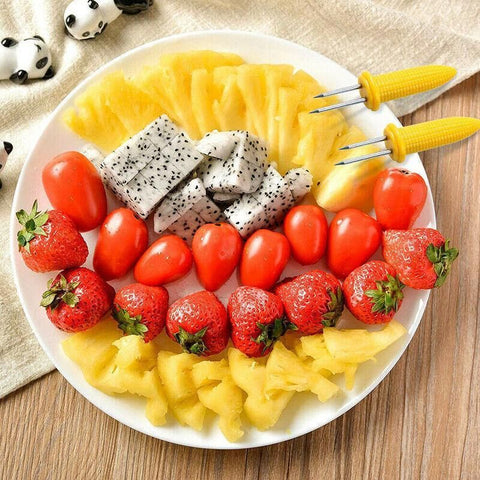 BBQ Corn Holders Set of 10 Reusable Stainless Steel Skewers for Kitchen and Grill