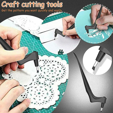 360-Degree Rotating Craft Cutting Tool with Precision Blade for Craft Art - Grey
