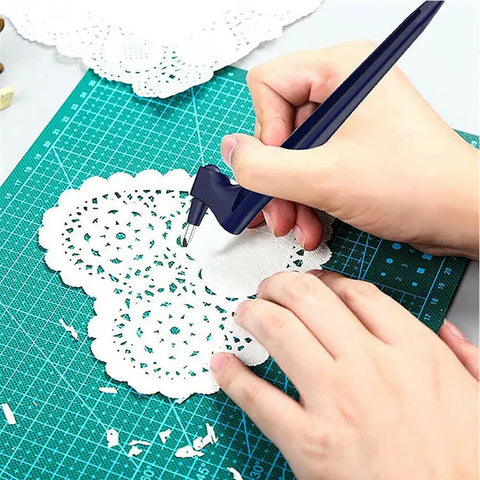 360-Degree Rotating Craft Cutting Tool with Precision Blade for Craft Art - Grey