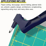 360-Degree Rotating Craft Cutting Tool with Precision Blade for Craft Art - White
