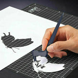 360-Degree Rotating Craft Cutting Tool with Precision Blade for Craft Art - White
