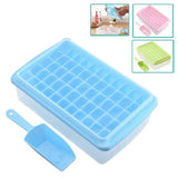 55 Grids Ice Cube Tray Mould With Lid And Storage Box Scoop Set Maker Ice Cube - Blue