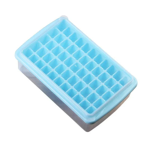 55 Grids Ice Cube Tray Mould With Lid And Storage Box Scoop Set Maker Ice Cube - Blue