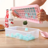 55 Grids Ice Cube Tray Mould With Lid And Storage Box Scoop Set Maker Ice Cube - Blue