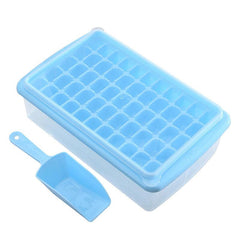 55 Grids Ice Cube Tray Mould With Lid And Storage Box Scoop Set Maker Ice Cube - Blue