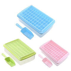 55 Grids Ice Cube Tray Mould With Lid And Storage Box Scoop Set Maker Ice Cube - Pink