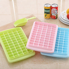 55 Grids Ice Cube Tray Mould With Lid And Storage Box Scoop Set Maker Ice Cube - Pink