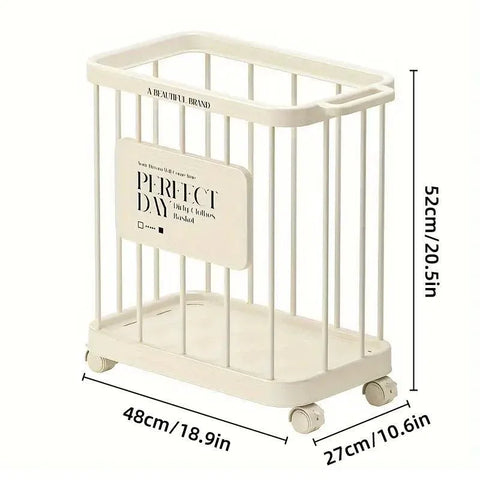 Removable Laundry Basket Clothes Organizer Household Storage Bin with Shelving