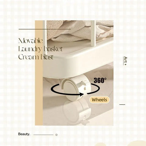 Removable Laundry Basket Clothes Organizer Household Storage Bin with Shelving