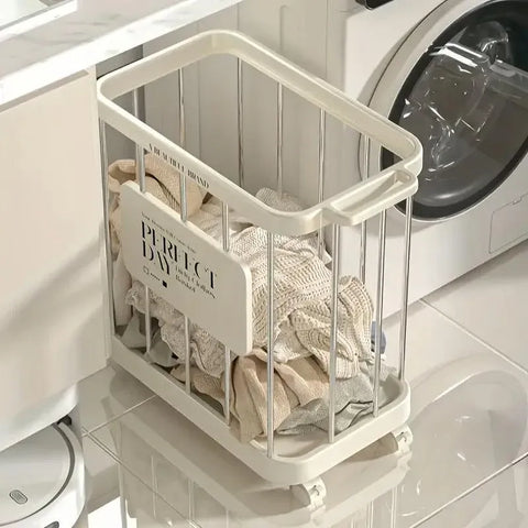 Removable Laundry Basket Clothes Organizer Household Storage Bin with Shelving
