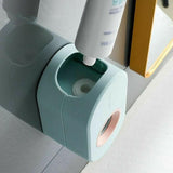 Automatic Toothpaste Dispenser Bathroom Wall-Mounted Rack Toothbrush Holder - Dark Blue