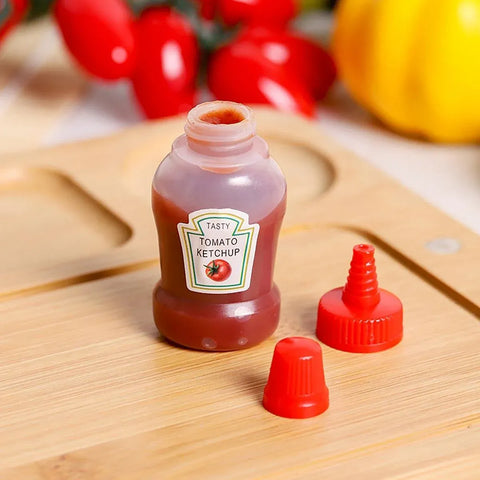 4pcs Mini Portable Sauce Box Condiment Dispensers for Picnic and Outdoor Use - Tomato sauce