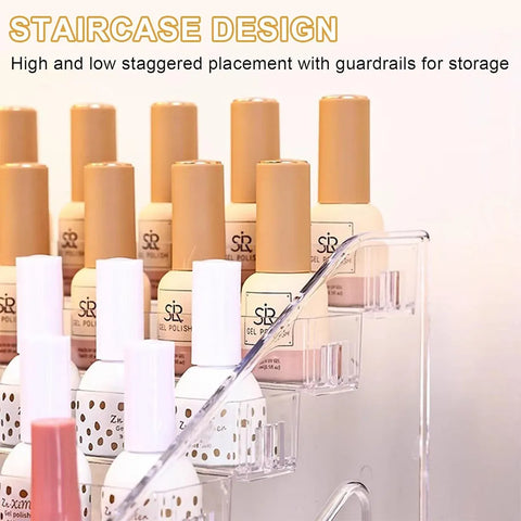 6/7 Layer Nail Polish Storage Box Multi Layer Clear Display Rack Organizer Stand - 7-Tier
