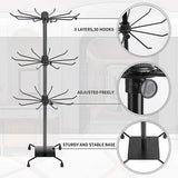 3-Tier Rotating Sock Rack Accessories Hanging Display Stand Organizer for Storage
