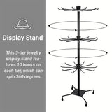3-Tier Rotating Sock Rack Accessories Hanging Display Stand Organizer for Storage