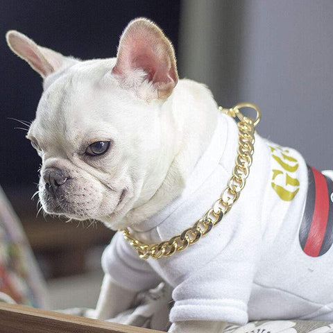 Dog Chain Collar Heavy Duty Choker Double Pet Slip Check Twist Link Chrome Chain Gold - 55CM