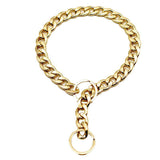 Dog Chain Collar Heavy Duty Choker Double Pet Slip Check Twist Link Chrome Chain Gold - 55CM