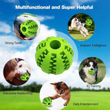 Dog Chew Toy Rubber Ball Treat Dispenser Dental Cleaning Training Play Ball - Dark Blue Spherical (Small)
