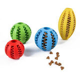 Dog Chew Toy Rubber Ball Treat Dispenser Dental Cleaning Training Play Ball - Light Blue Spherical (Small)