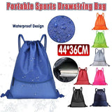 Backpack Sport Pack String Tote Gym Bag Cinch Sack School Drawstring Capacity - Green