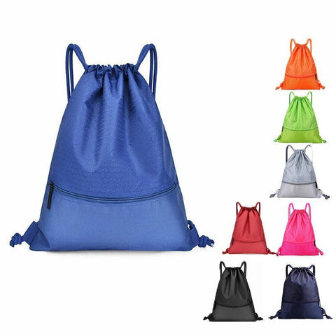 Backpack Sport Pack String Tote Gym Bag Cinch Sack School Drawstring Capacity - Green
