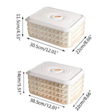 3/4 Layer Large Capacity Dumpling Box Sealed Fresh Wonton Storage Container - Green-3 Layer