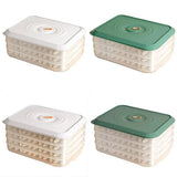 3/4 Layer Large Capacity Dumpling Box Sealed Fresh Wonton Storage Container - White-3 Layer