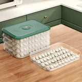 3/4 Layer Large Capacity Dumpling Box Sealed Fresh Wonton Storage Container - White-3 Layer