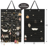 Hanging Jewelry Organizer Earring Necklace Holder Felt Display Storage Rack - White