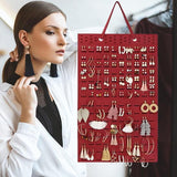Hanging Jewelry Organizer Earring Necklace Holder Felt Display Storage Rack - White