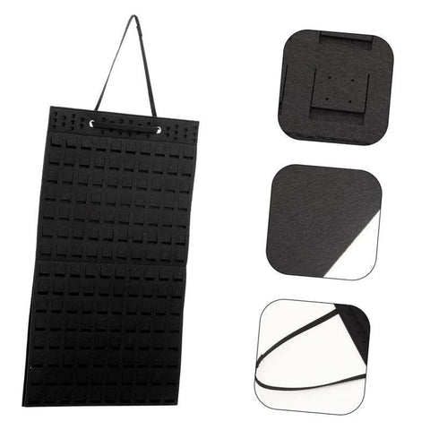 Hanging Jewelry Organizer Earring Necklace Holder Felt Display Storage Rack - White