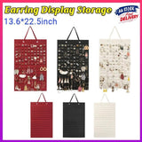 Hanging Jewelry Organizer Earring Necklace Holder Felt Display Storage Rack - White