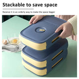 Drawer Type Eggs Tray Fruit Storage Box Kitchen Stacking Holder Food Container - Green