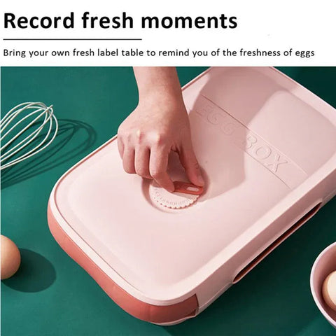 Drawer Type Eggs Tray Fruit Storage Box Kitchen Stacking Holder Food Container - Green