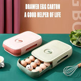 Drawer Type Eggs Tray Fruit Storage Box Kitchen Stacking Holder Food Container - Green