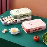 Drawer Type Eggs Tray Fruit Storage Box Kitchen Stacking Holder Food Container - Green