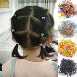400pcs Small Elastic Rubber Band Hair Ties Multi Colour Black Ponytail Holders - Pearlescent Multi-Colour