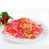 400pcs Small Elastic Rubber Band Hair Ties Multi Colour Black Ponytail Holders - Pearlescent Multi-Colour