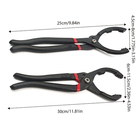 Oil Filter Pliers Wrench 10/12 Inch Heavy Duty Spanner Tool for Car Repair - 10inches