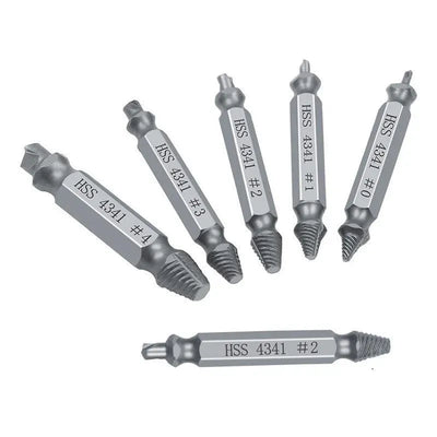 6Pcs Damaged Screw Extractor Set Easy Out Broken Drill Bit Remover Kit Speed Out