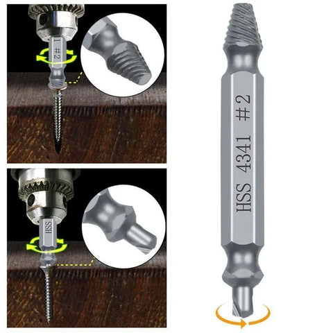 6Pcs Damaged Screw Extractor Set Easy Out Broken Drill Bit Remover Kit Speed Out