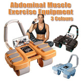 Four Wheel Abdominal Exercise Roller Elbow Support for Core Strength Training - Black