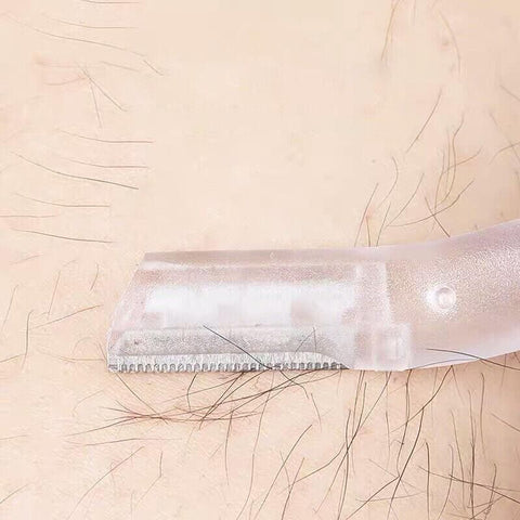 3Pcs Eyebrow Razor Set Facial Trimmer Shaver Blade Hair Remover Beauty Tool - White+Clear Eyebrow Razor+Scissor