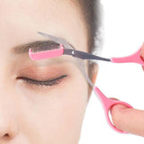 Eyebrow Scissors with Comb Stainless Steel Makeup Trimmer Beauty Tool 3 Colours - Black (Eyebrow Razor + Scissor)