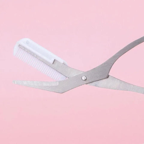 Eyebrow Scissors with Comb Stainless Steel Makeup Trimmer Beauty Tool 3 Colours - Black (Eyebrow Razor + Scissor)