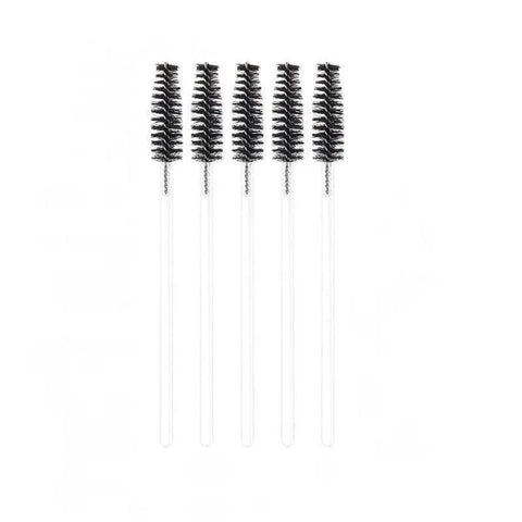 50X Disposable Mascara Wands Eyelash Brushes Applicator Lash Extension Brush - Black+Clear