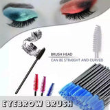 50X Disposable Mascara Wands Eyelash Brushes Applicator Lash Extension Brush - Black+Clear